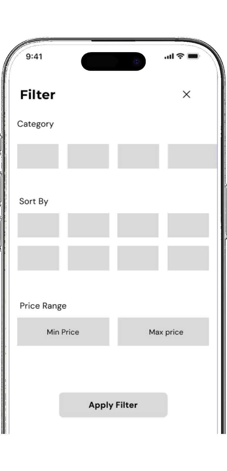 Filter wireframe